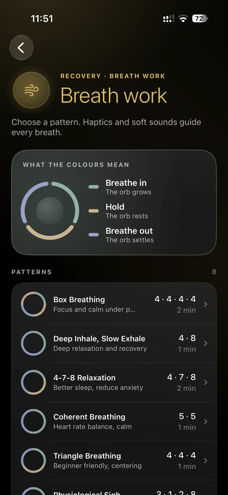 Ritual breath work with a guided orb